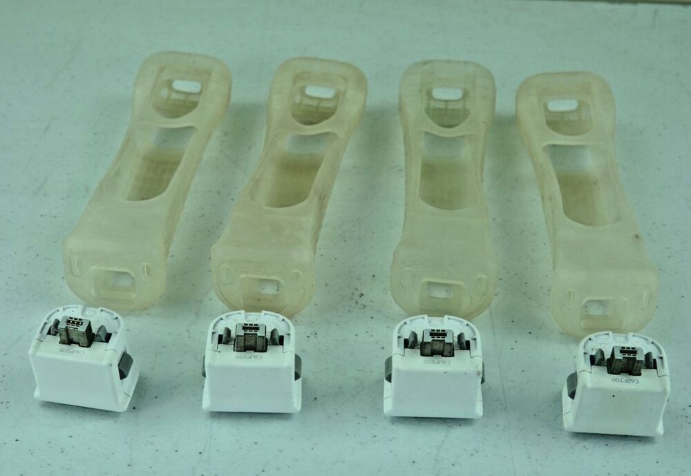 4 OEM Nintendo Wii MotionPlus Adapters with Silicone Jackets - Tested
